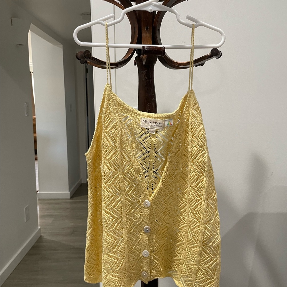 Listicle Yellow Buttoned Camisole Top